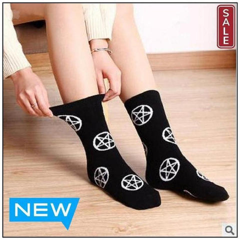 Women's Fashion Socks | Gothic Fashion-socks-Menace Def. | Menace Definition | Gothic Lingerie | Alternative Clothing