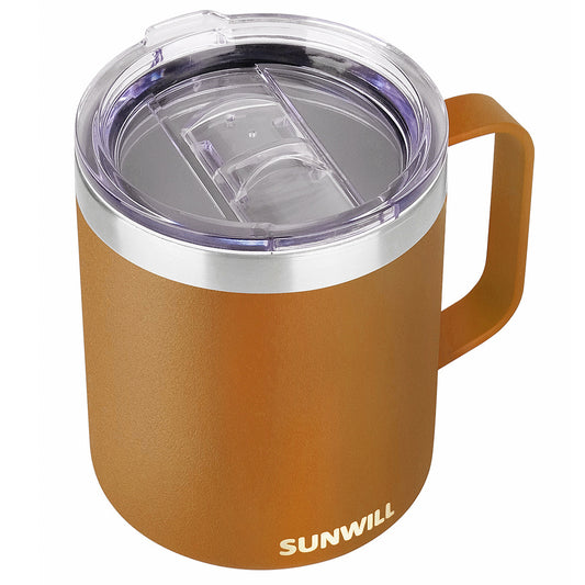 14oz Coffee Mug With Sliding Lid - White