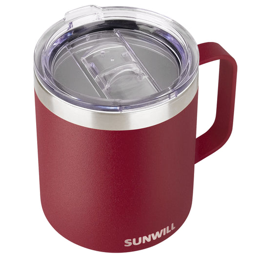 24oz Coffee Travel Mug With Sliding Lid - Powder Coated Wine Red –  SunwillBiz