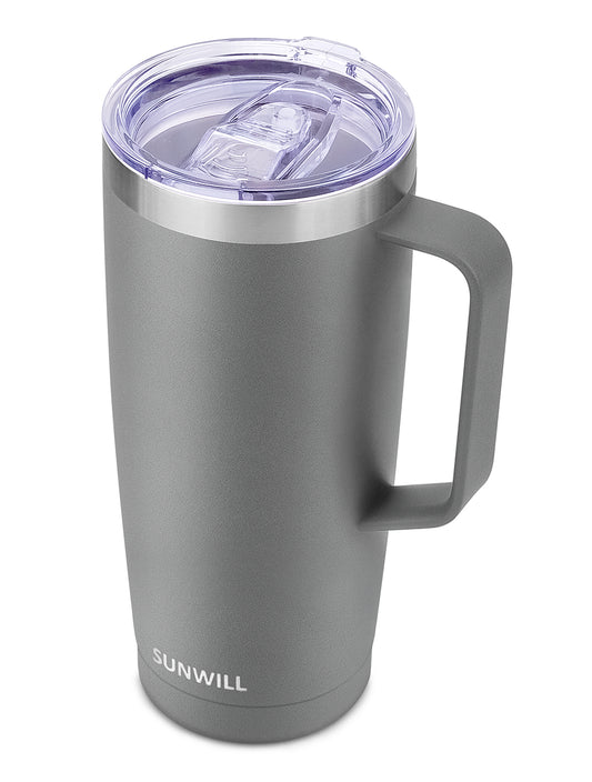  SUNWILL Coffee Mug with Lid, Insulated Coffee Travel Mug with  Handle 24oz, Double Wall Stainless Steel Coffee Tumbler, Reusable Thermal  Cup, Powder Coated Navy : Home & Kitchen