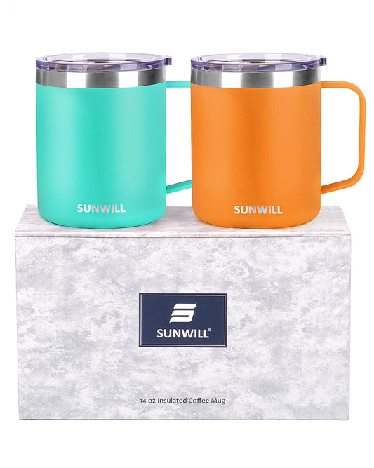 14oz Coffee Mug With Sliding Lid - White – SunwillBiz