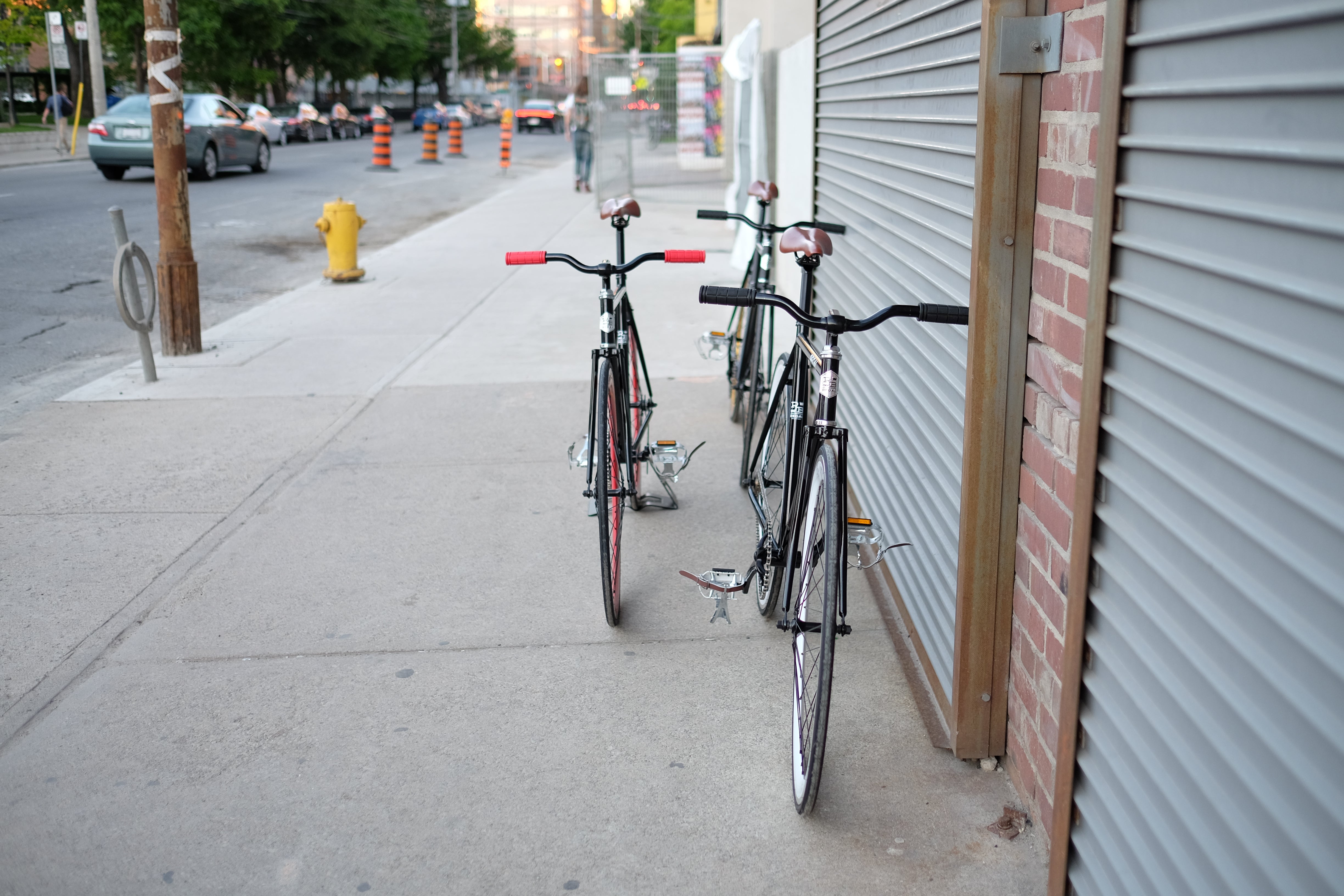 Fixie Bikes by Regal Bicycles in the Streets of Toronto Getting Ready for an Event Ride