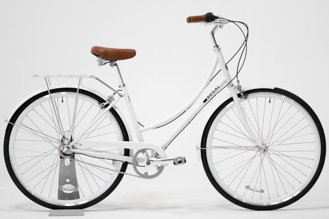 white cruiser bike