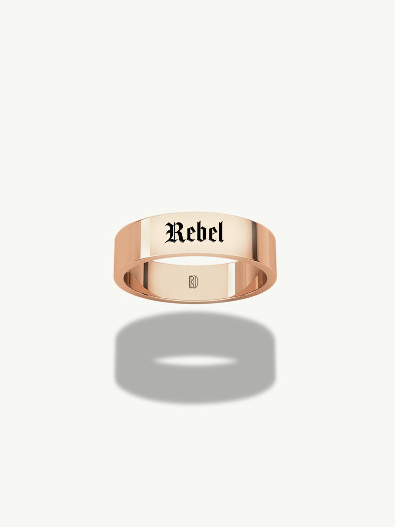 Nomine 5MM Engraved Band In 18K Rose Gold