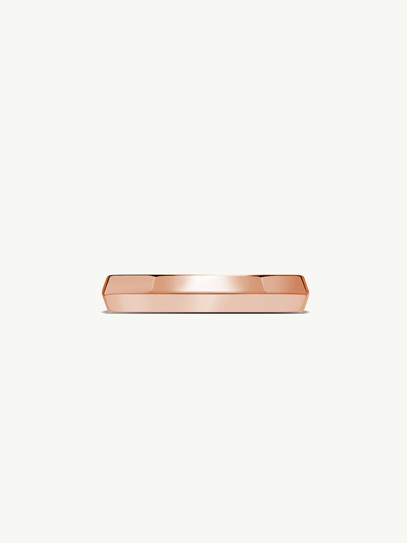 Eterno 4mm Knife Edge Wedding Ring With Hidden Diamond In 18K Rose Gold