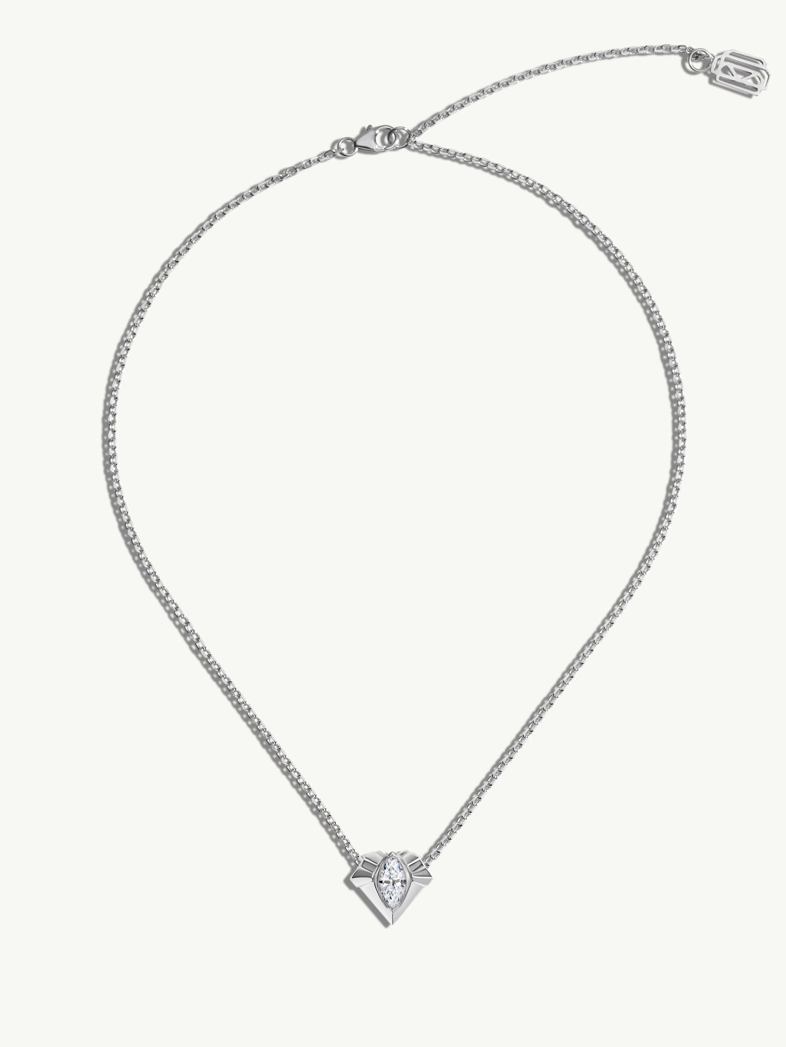 Alexandria Marquise-Cut White Diamond Necklace In 18K White Gold