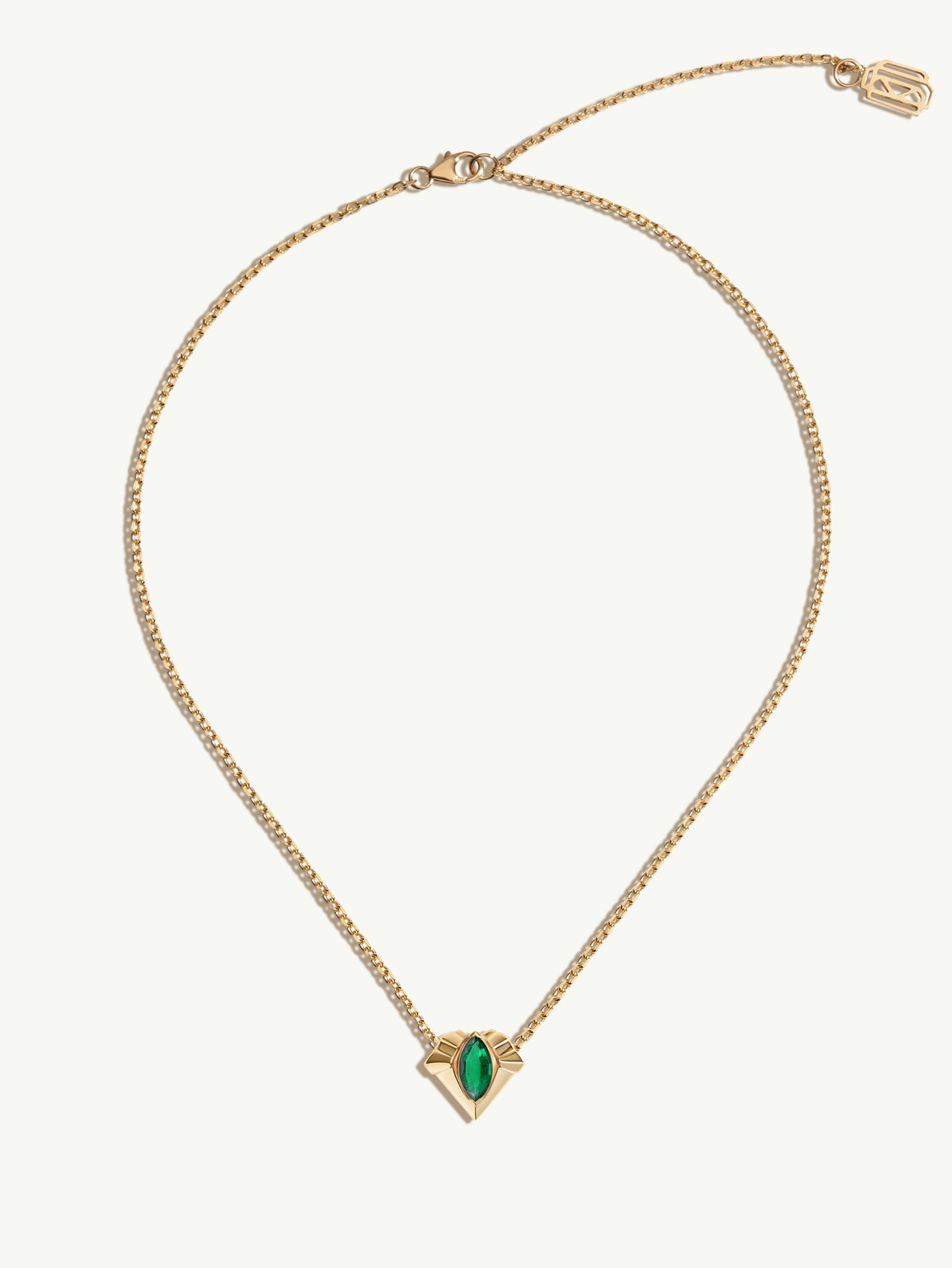 Alexandria Marquise-Cut Emerald Pendant Necklace In 18K Yellow Gold