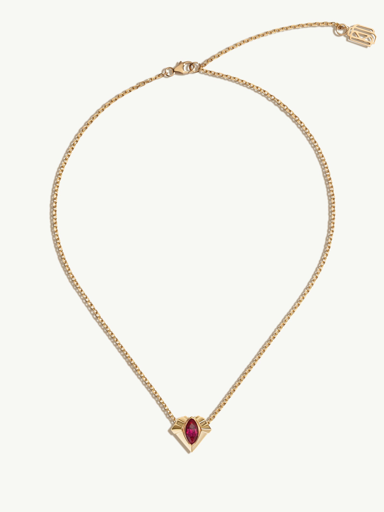 Alexandria Marquise-Cut Ruby Pendant Necklace In 18K Yellow Gold