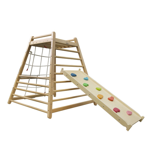 Kids Wooden Climber Play Set Indoor Playground Gym Plus