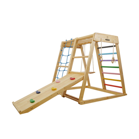 Kids Indoor Gym Playground Climber Wooden Play Set Gym Plus