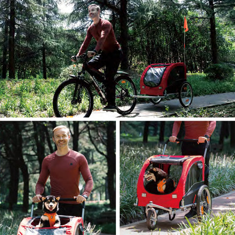 Pet Bike Trailer Pet Bicycle Stroller Pet Jogger Gym Plus