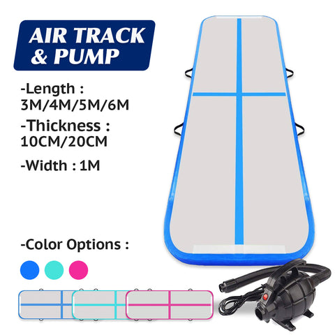 Gym Plus Multiple Sizes Inflatable Air Track Mat Tumbling Floor Home Gymnastics Mat with Electric Pump