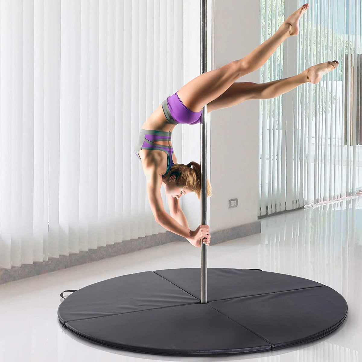 Silicone Dance Pole,Removable Dancing Pole,360 Spin and Static Dancing  Pole,Fitness Gym Equipment for Home Fitness,Exercise,Gym,Party