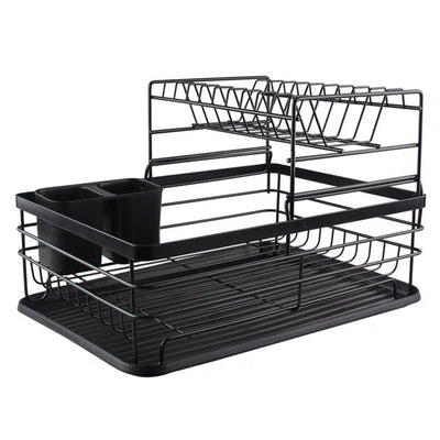Black Kitchen Sink Standing Rack Multifunctional Stainless Steel Storage  Rack 2 Layers 00456
