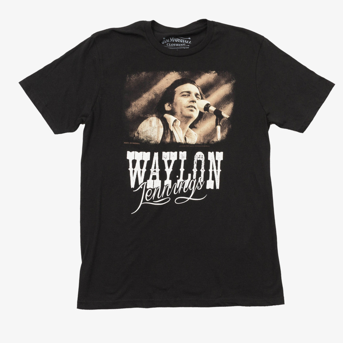 Jim Marshall Waylon Jennings Picture Script Photo Tee