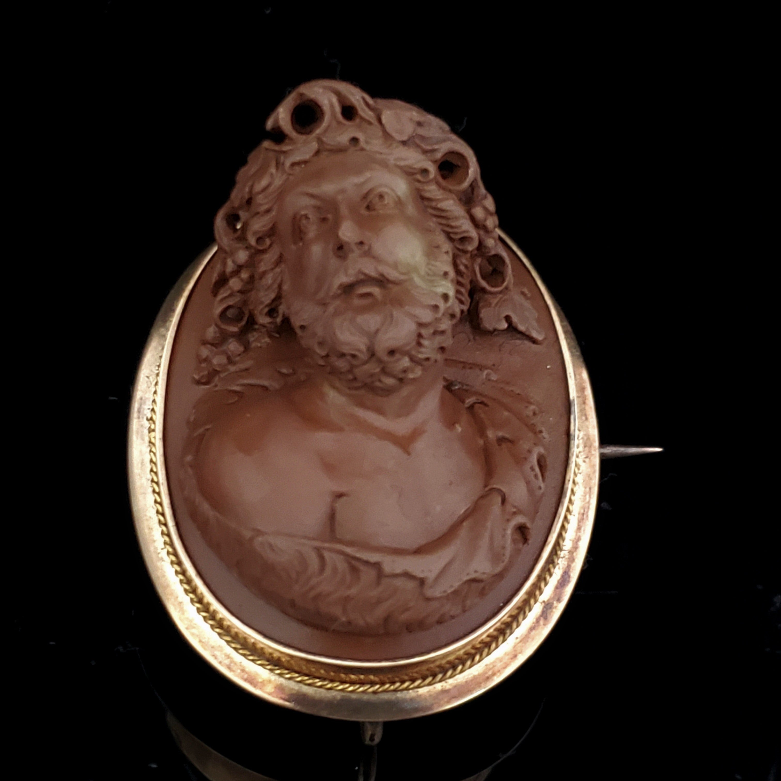 The Westmount - Victorian Carved High Relief Lava Cameo Brooch FOB in ...