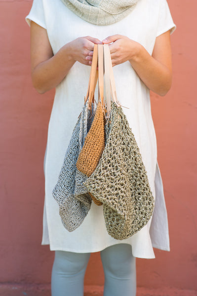 Knitted 4-corner Bags by Julie Weisenberger