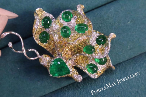 emerald stone hair pin