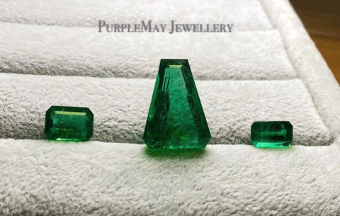 different designed emerald stones