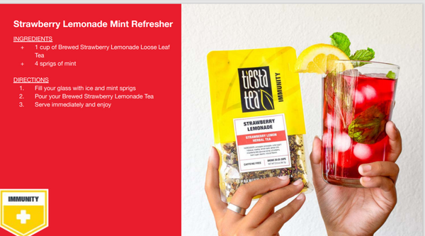 Strawberry Lemonade Mint Refresher Drink