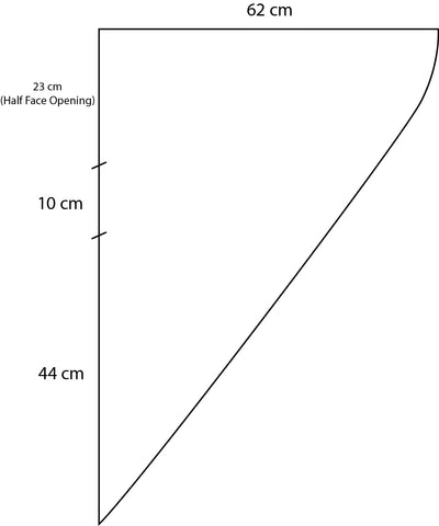 Size chart for GLOWco Exclusive Essential Glow Hijab