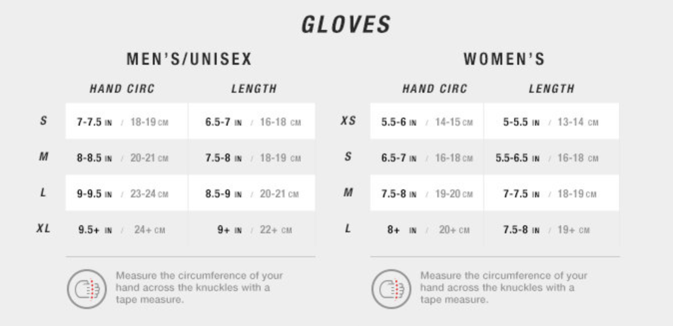 North Face Glove Size Chart
