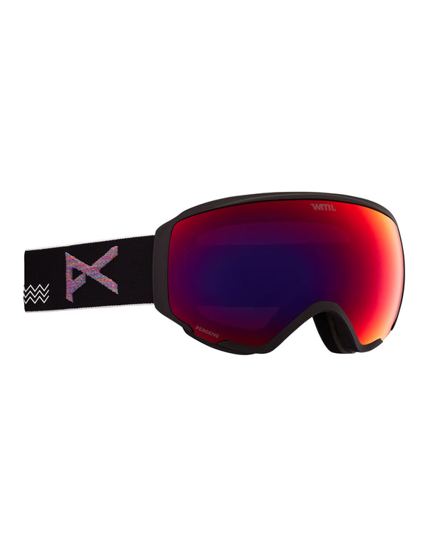 Anon WM1 Womens Ski Goggles-Standard Fit-Waves / Perceive Red Lens + Perceive Burst Spare Lens-aussieskier.com
