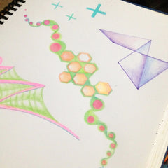 geometric colored pencil sketch