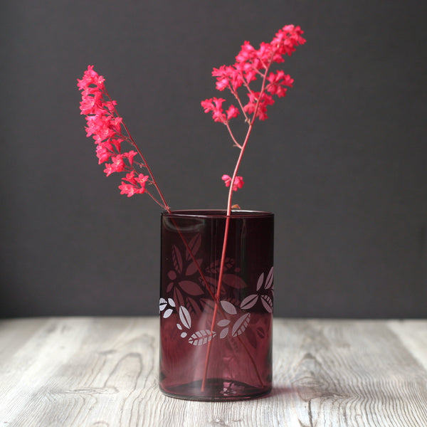 Black Cherry Glass Pint as a Vase