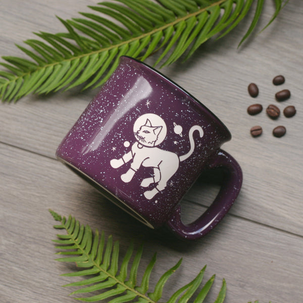Astronaut Cat Mug in Purple