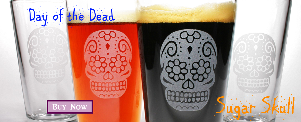 sugar skull pint glass gift sets