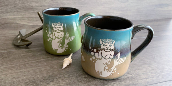 Mermaid Cat mugs
