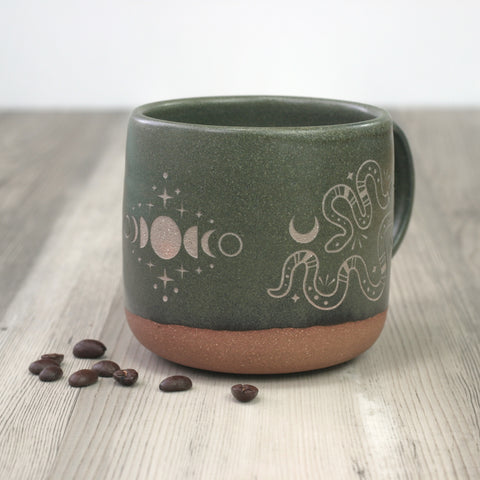 Snake Mug - Moss Green