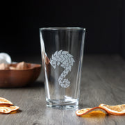 Pangolin Pint Beer Glass - etched glassware