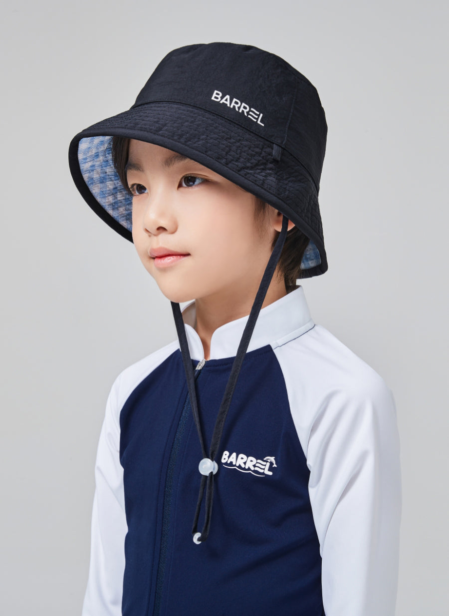 Barrel Kids Reversible Aqua Bucket Hat-NAVY – optcool.com