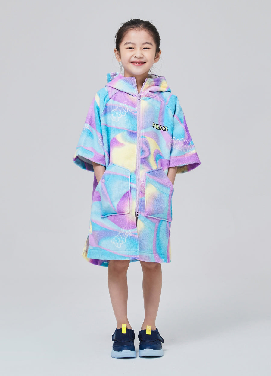 Barrel Kids Swell ZipUp Poncho Towel-COTTON CANDY_image1