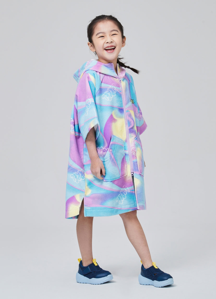 Barrel Kids Swell ZipUp Poncho Towel-COTTON CANDY_image3