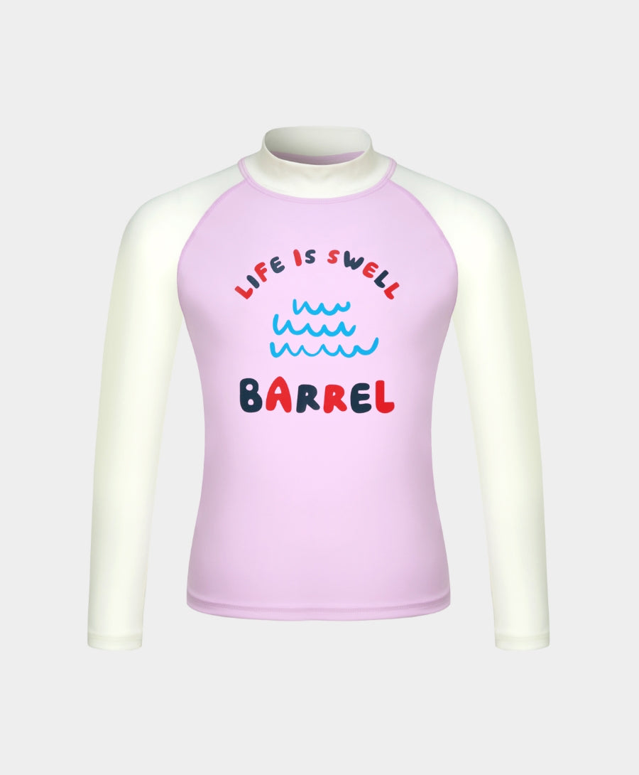 Barrel Kids Vibe Raglan Rashguard-PINK_image1