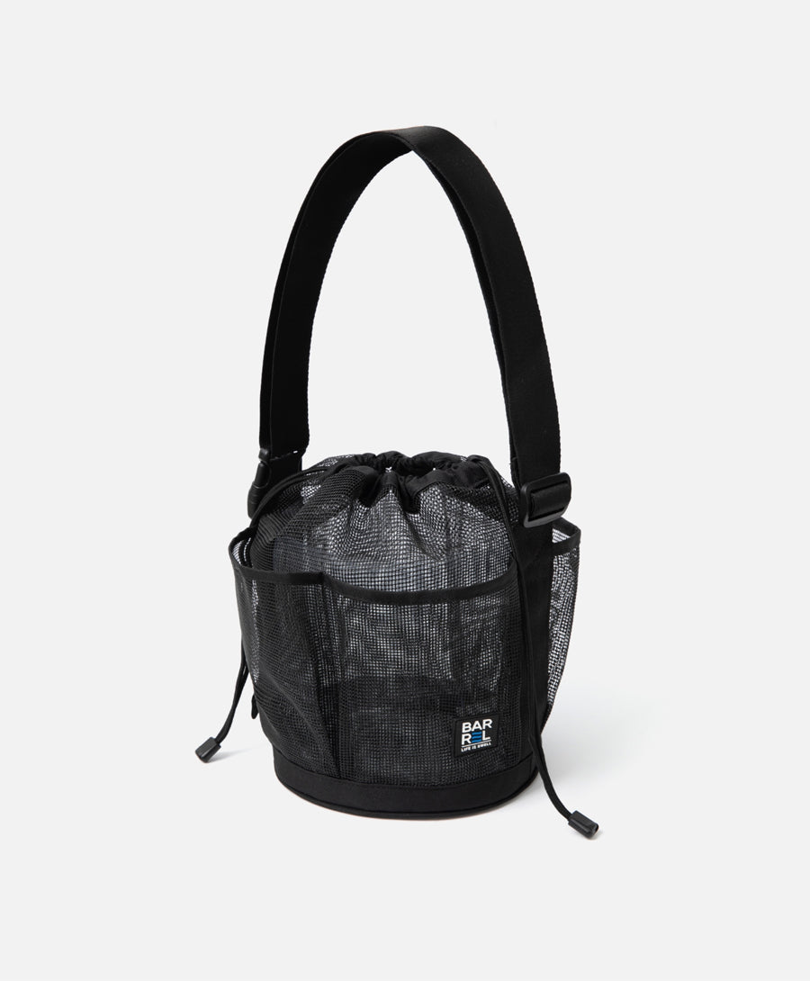 Barrel Mesh Shower Totebag-BLACK