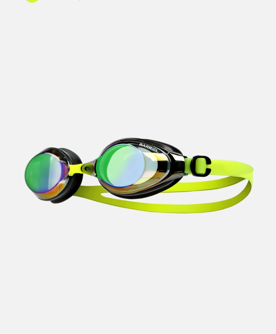 Barrel Training Mirror Swim Goggle-AQUA/YELLOW_image1