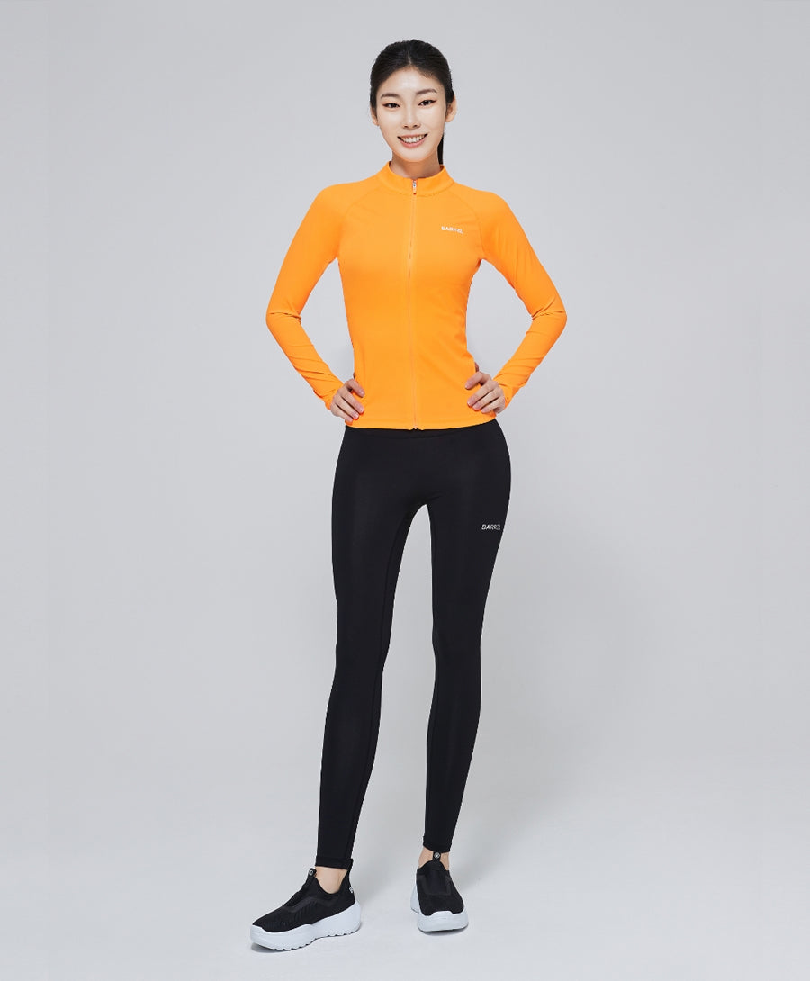 Barrel Women Essential Zip-Up Rashguard-ORANGE_image3