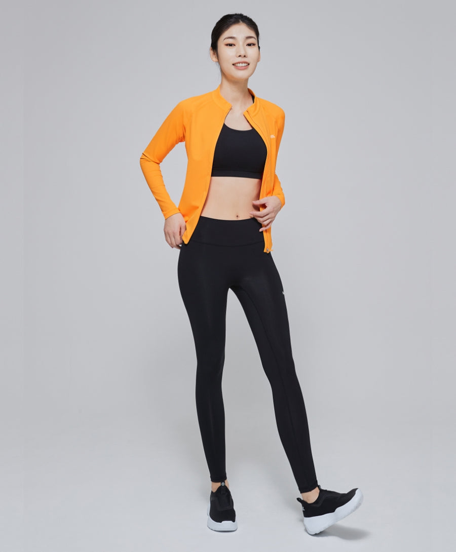 Barrel Women Essential Zip-Up Rashguard-ORANGE_image1