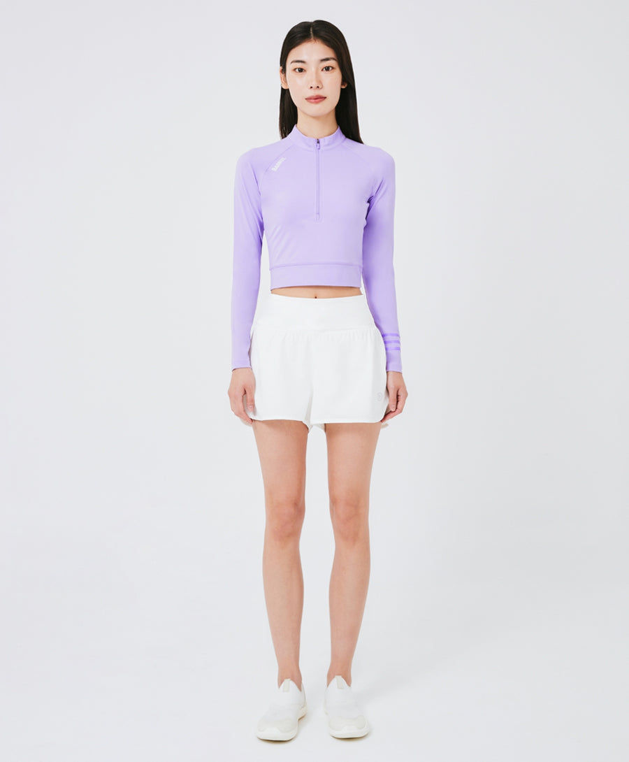 Barrel Women Resort Half Zip Crop Rashguard-PURPLE_image1