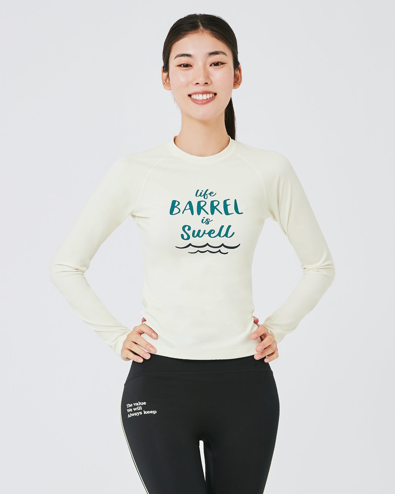 Barrel Women Vibe Swell Rashguard-IVORY_image1