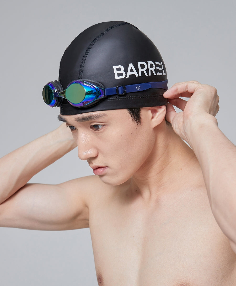 Barrel Basic Silitex Swim Cap-BLACK_image1
