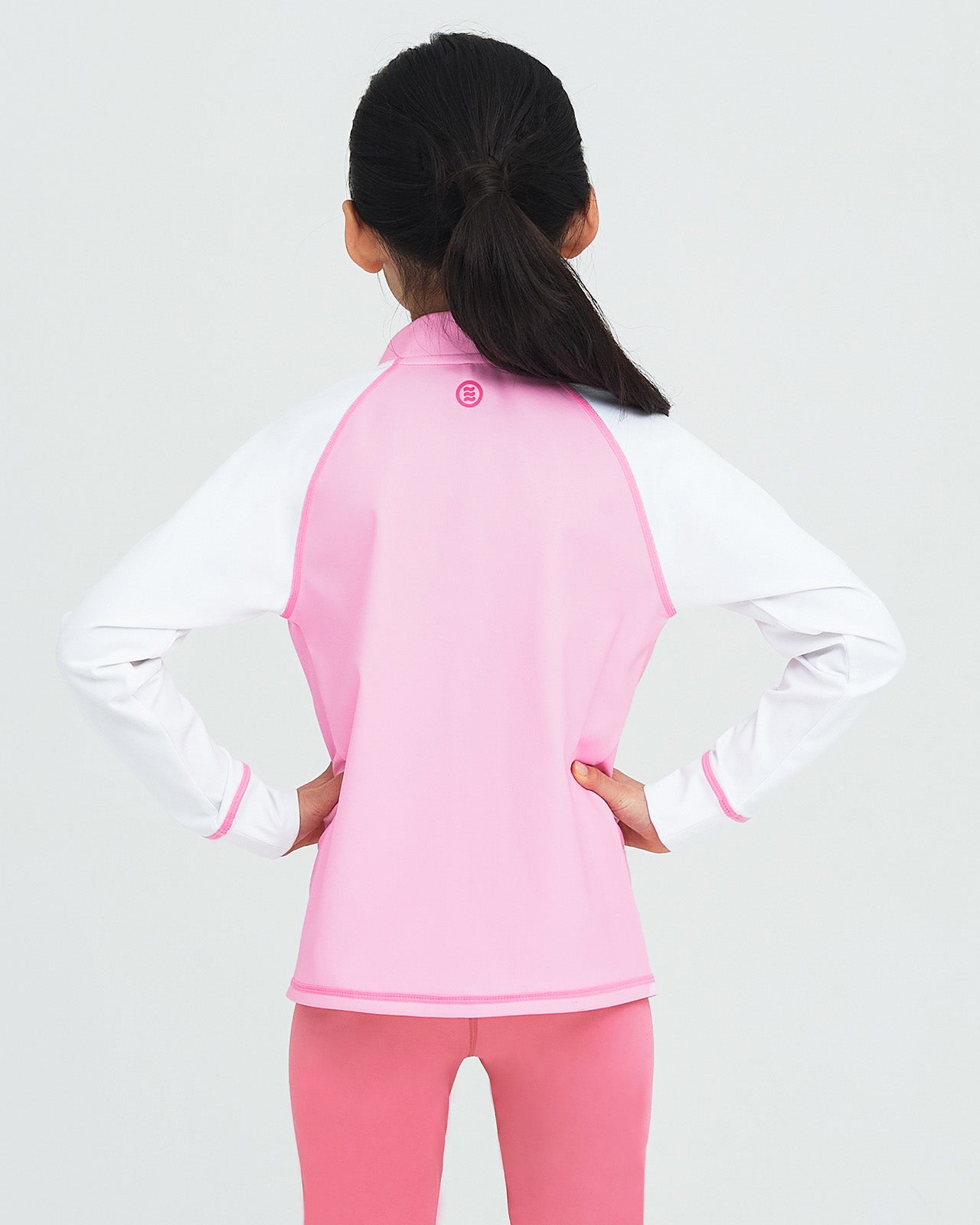 Barrel Kids Essential Zip Up Rash Guard-PINK_image3