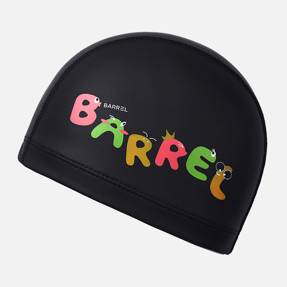 Barrel Kids Jelly Silicone Coating Swim Cap-BLACK_image1