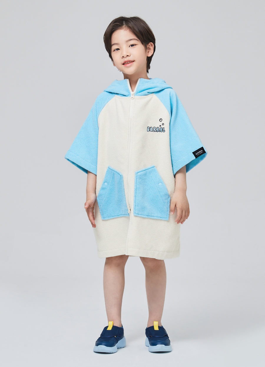 Barrel Kids Raglan Zip-Up Poncho Towel-SKYBLUE_image3