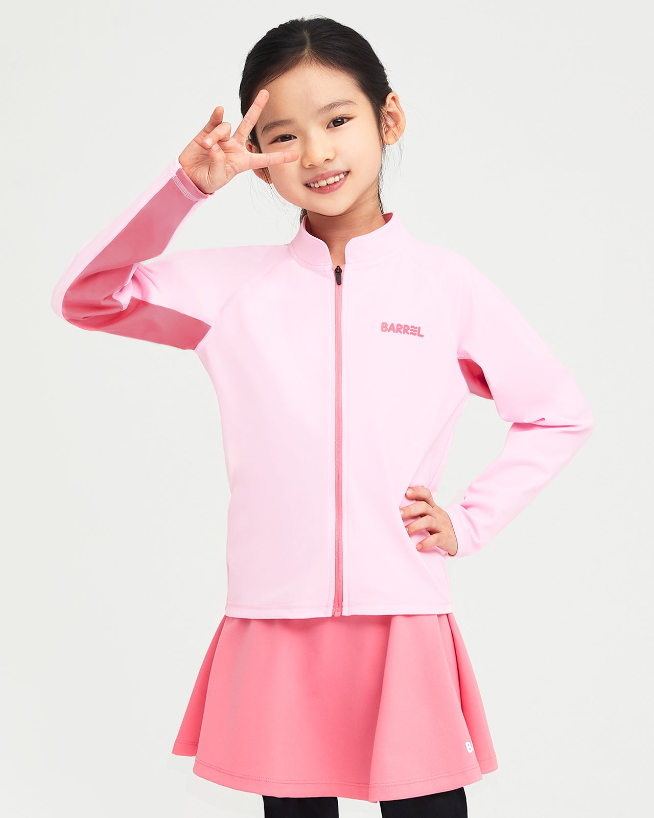 Barrel Kids Tropical Zip-Up Rash Guard-PINK_image1