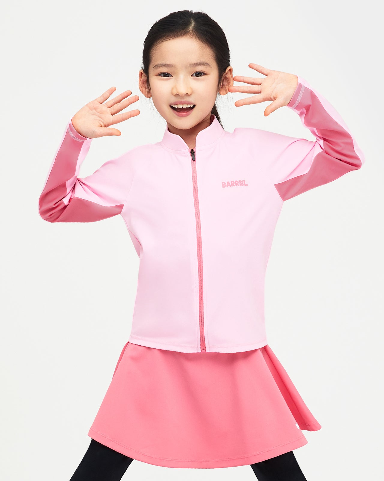 Barrel Kids Tropical Zip-Up Rash Guard-PINK_image2